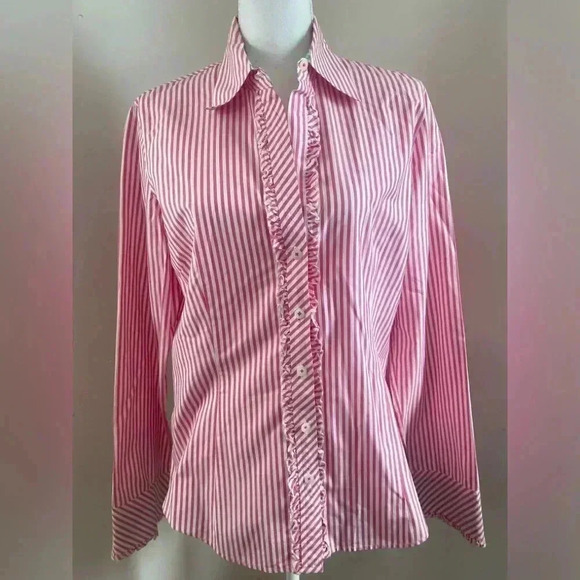 Lilly Pulitzer striped button down shirt Size 12 - Picture 1 of 12